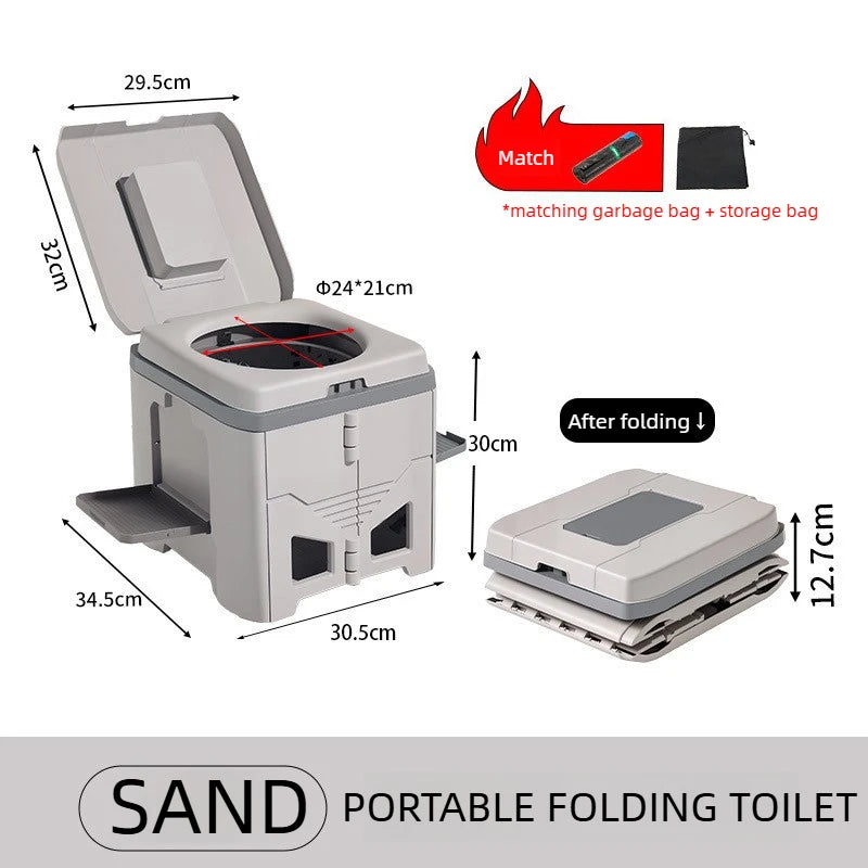 Portable Odor-Resistant Folding Camping Toilet  (Adult-Sized)