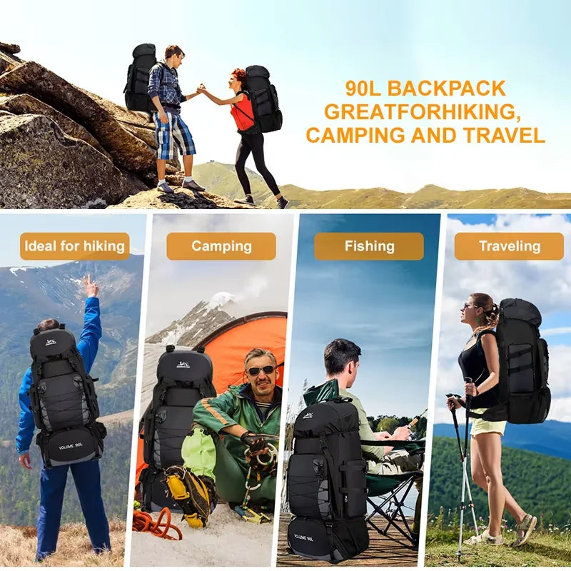90L Waterproof Large Capacity Backpack