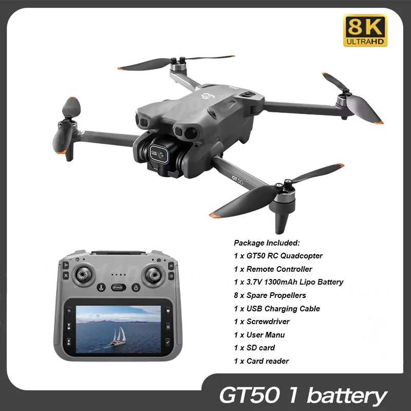 Drone with 8K HD Dual Cameras WiFi GPS 20mins Flight Aerial Photography