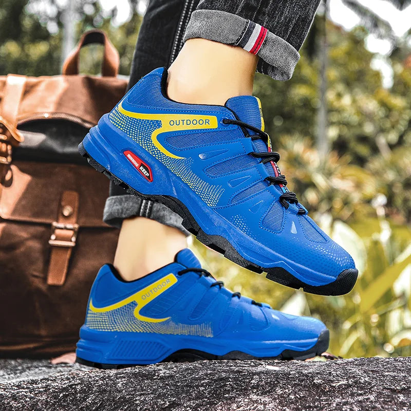 Men‘s Hiking Shoes Outdoor Trail Running Trainers Lace-up Climbing Shoes Anti-slip Trekking Sneakers Hunting Tactical Sneakers from China