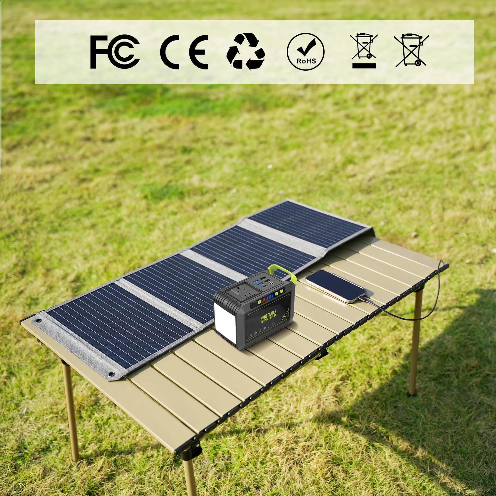 40W Portable Solar Panel Charger with Triple Output (USB-C/USB-A/DC)