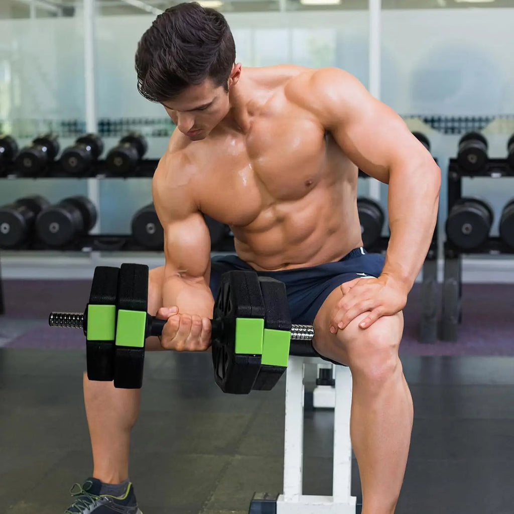 Adjustable 2 in 1 Dumbbell Set with Iron Handle