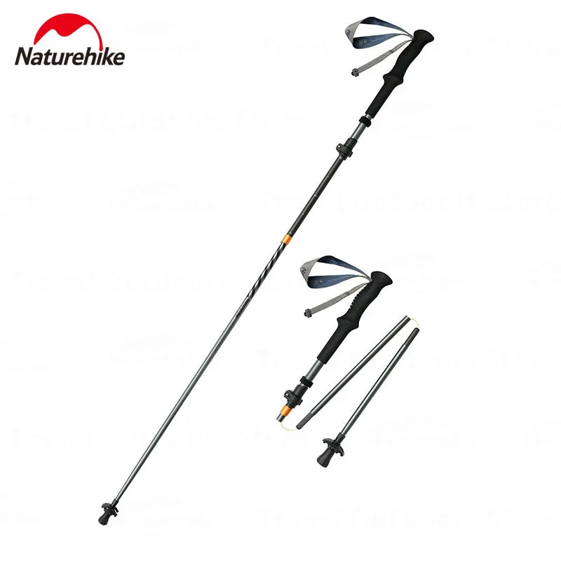Outdoor Climbing 5-Section Carbon Fiber Aluminum Alloy Ultralight Trekking Pole
