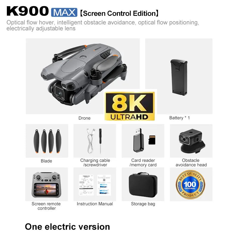 Hot K900 PRO RC Drone 8K HD Dual Cameras WiFi GPS 20mins Flight Aerial Photography Quadcopter Remote Control UAV Boys Toys Gifts from China