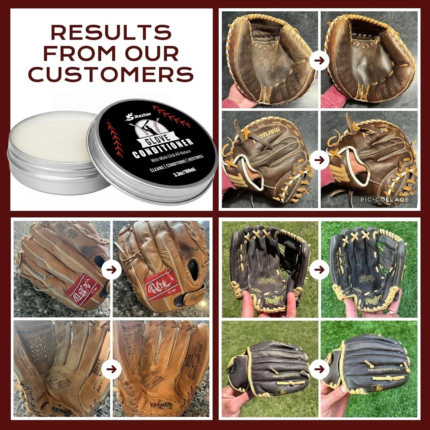 50/100g Leather Conditioner Colorless Odorless Baseball Glove Care Cream