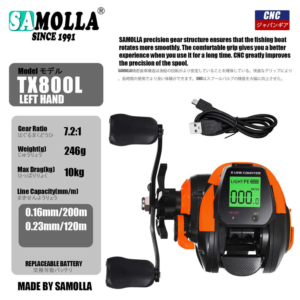 New Big Led Screen Electronic Baitcasting Fishing Reel High Speed 7.2:1 10kg Saltwater Waterproof Cast Drum Wheel Casting from China