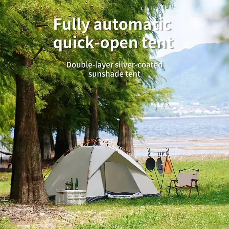 Outdoor Folding Tent Fully Automatic Quick Opening Tent 3-4 Person Self Driving Camping Tent Rain Proof Sun Proof Portable from China