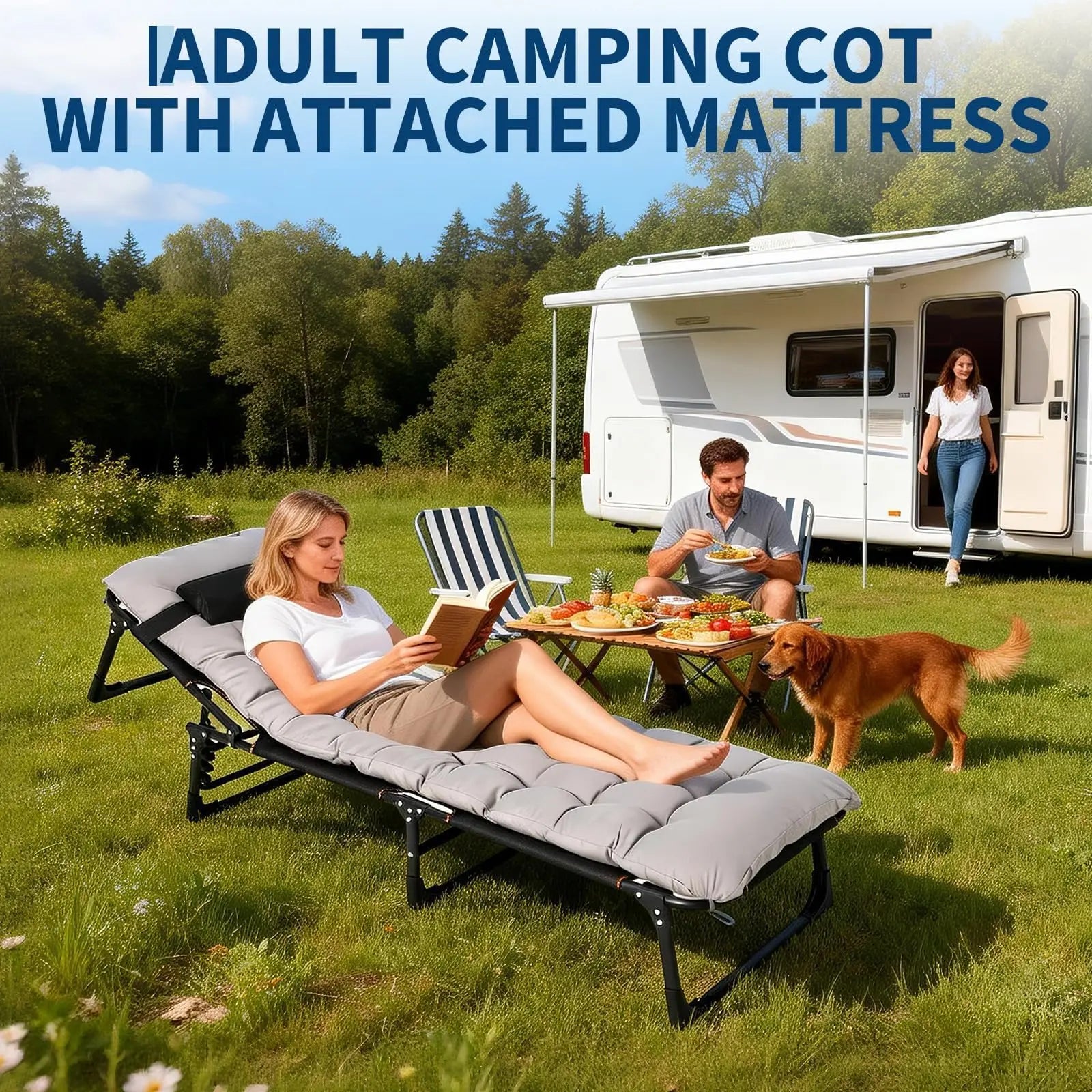 Portable Foldable Sleeping Camping Cot & Carry Bag