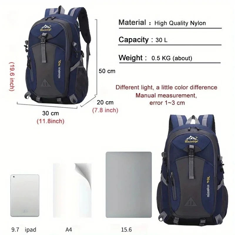 Men Backpack 2022 New Nylon Waterproof Casual Outdoor Travel Backpack Ladies Hiking Camping Mountaineering Bag Youth Sports Bag