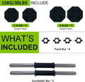 Adjustable 2 in 1 Dumbbell Set with Iron Handle