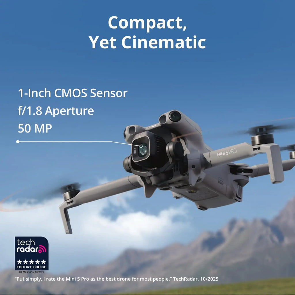 DJI Mini 5 Pro Fly More Combo DJI RC-N3 Vlog Drones with 1-Inch CMOS Mini 5 Pro 4K Camera Drone for Beginners ActiveTrack 360° 225° Gimbal Rotation 3 Batteries
