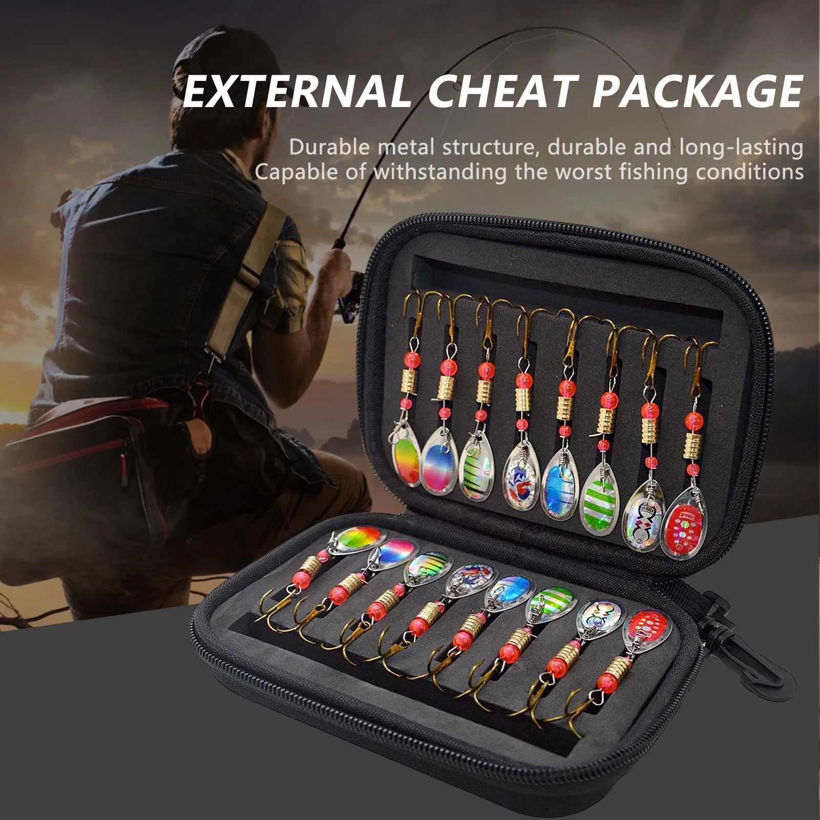 16Pcs Vibration Spinner Lure Fishing Set
