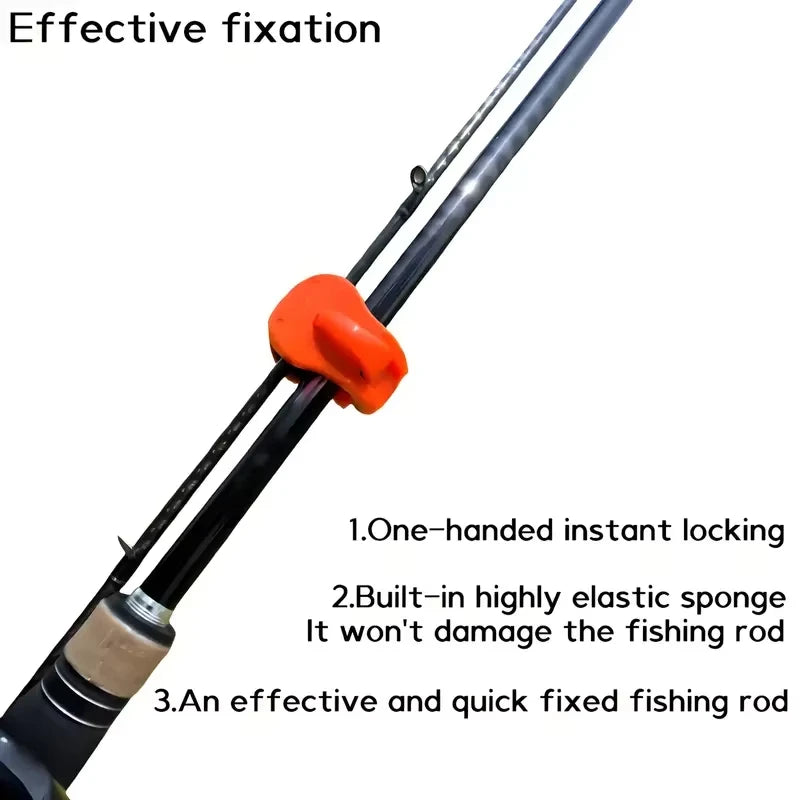 2Pcs Quick Install Fishing Rod Clip One Hand Holder for 2-Part Rods