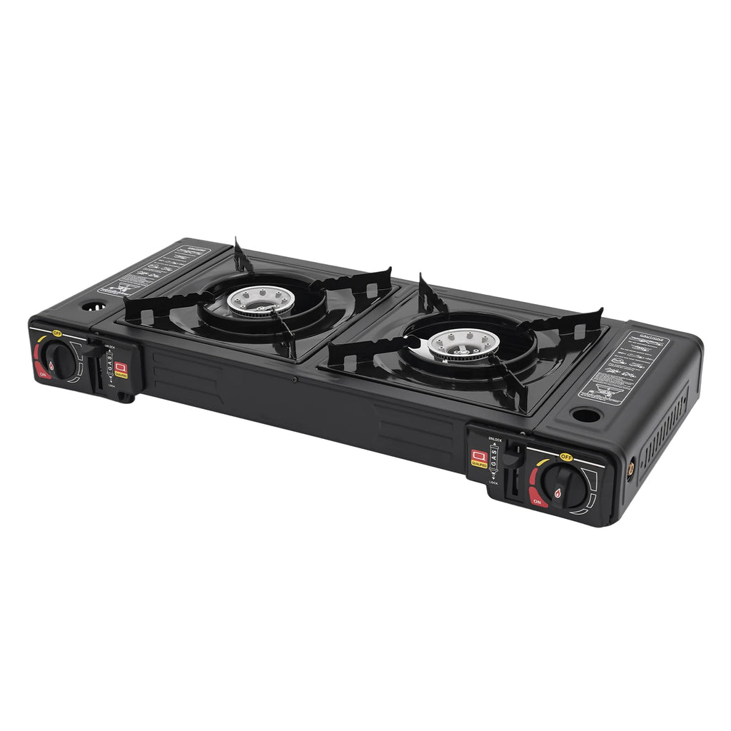 2 Burner Outdoor Portable Camping Stove with Storage Case