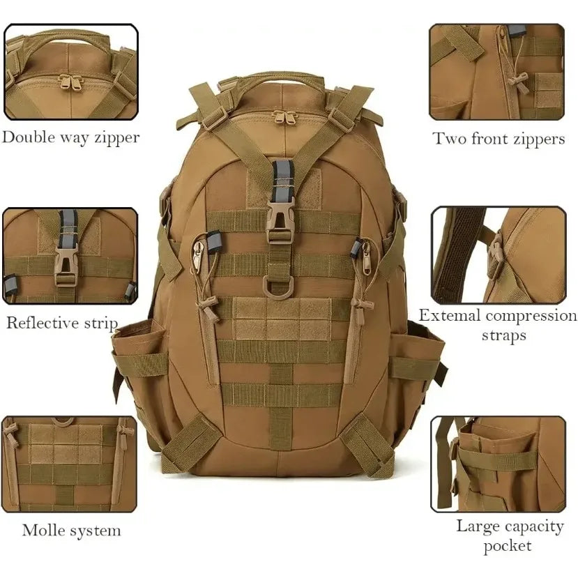40L Reflective Tactical Backpack for Men/Women