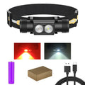 Newest LED Mini Headlamp High Power White Red Headlight 18650 Rechargeable USB Type-C Torch Camping Hunting Flashlight Lamp from China