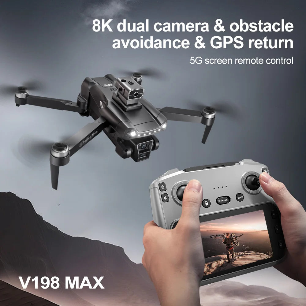 Lenovo V198MAX Drone Laser obstacle avoidance aerial photography 8K 5G Professional HD Camera Brushless Folding Quadcopter from China