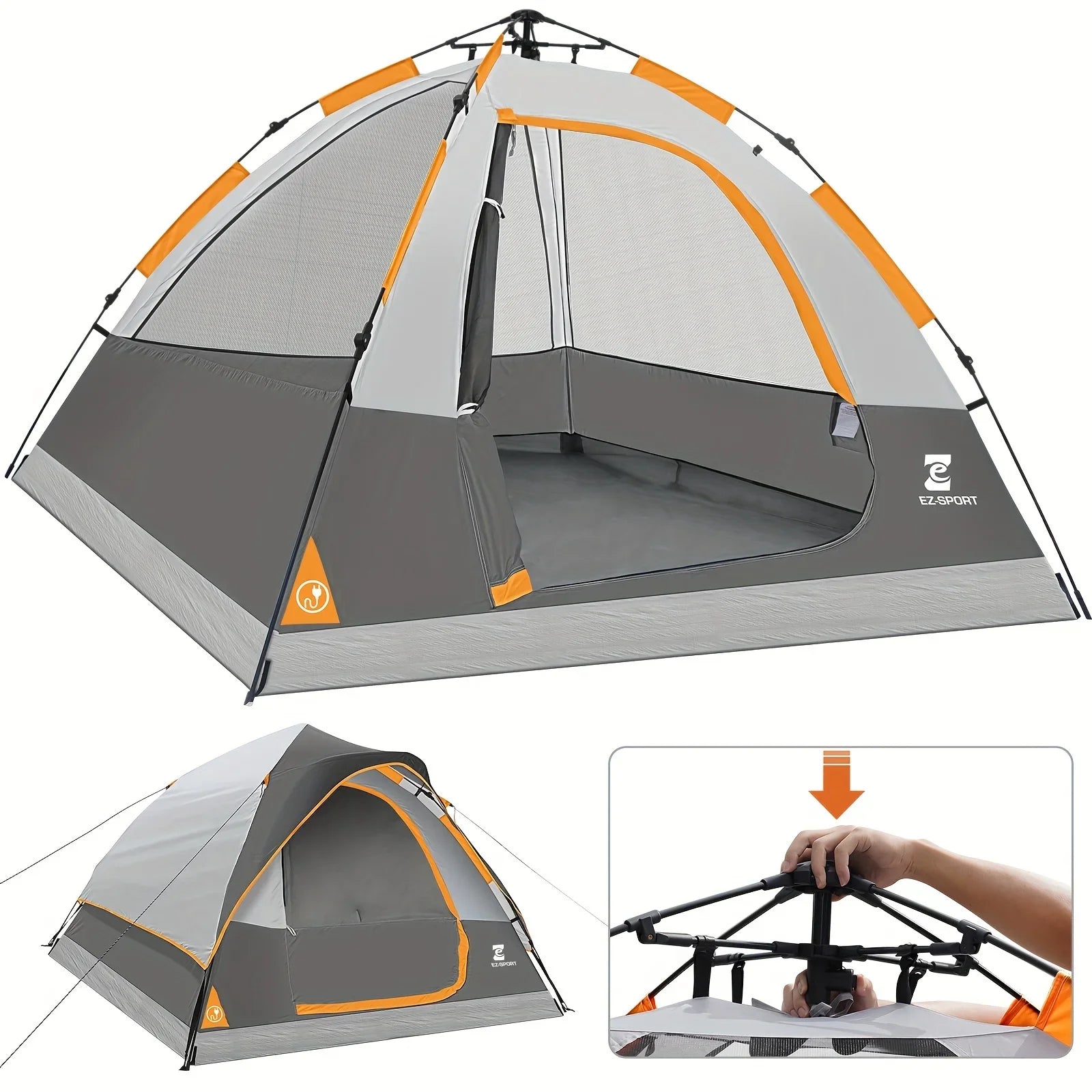 Waterproof Windproof Pop Up  3-4 Person Instant Easy Set Up Camping Tent with Removable Rain Fly