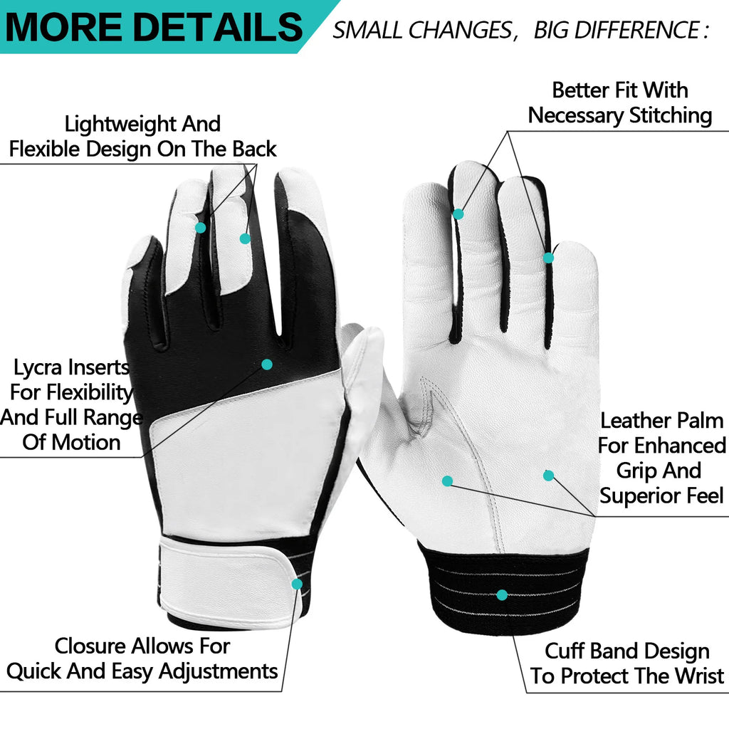 Batting Gloves Men Adult for Baseball or Softball