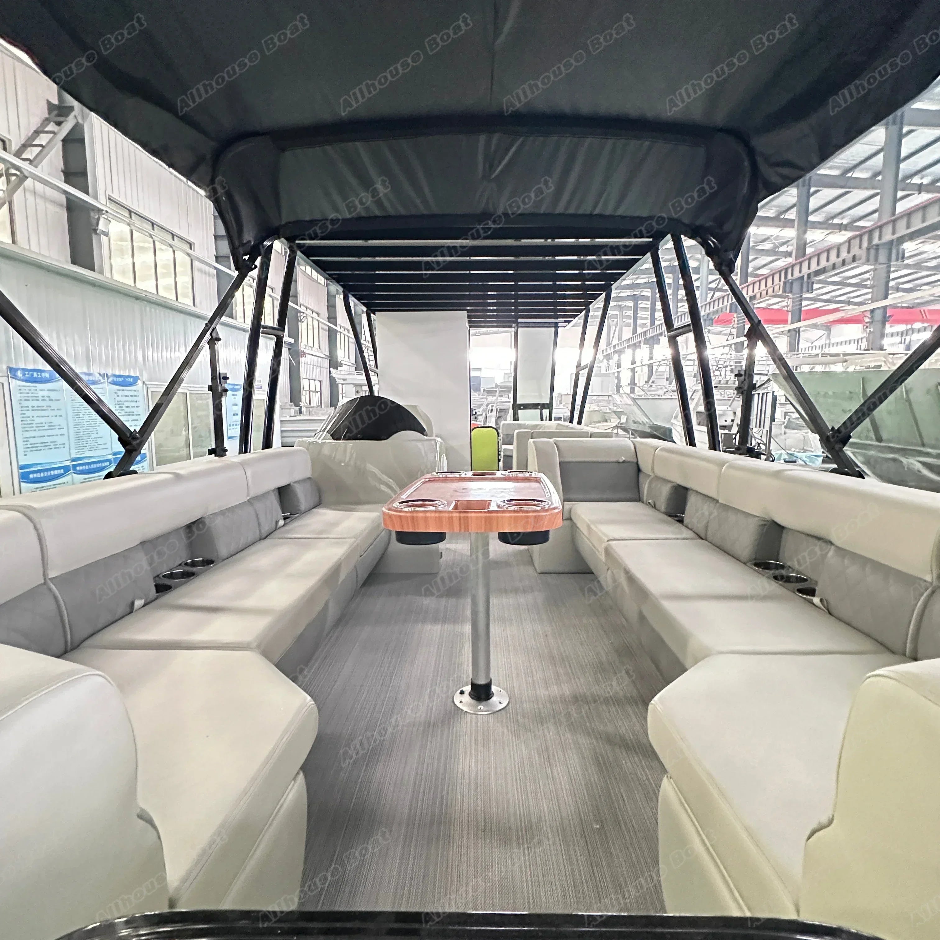 Hot Sales R Solar Luxury Party Aluminum Frame Pontoon Boat Floating Pontoon Party Barge Pontoon Boat