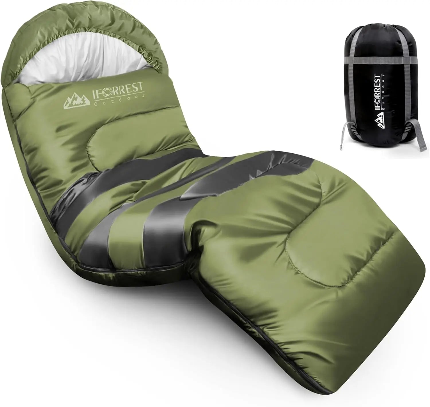 Single Person Cold Weather Camping Sleeping Bag for Adults and Teens - XXL 33in/ 40" - Extra-Wide