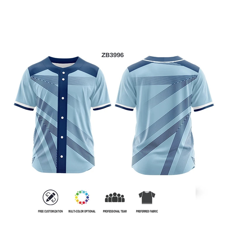 Custom Button Men Baseball Jersey Color Print Personal Team Name, Sponsor, Number