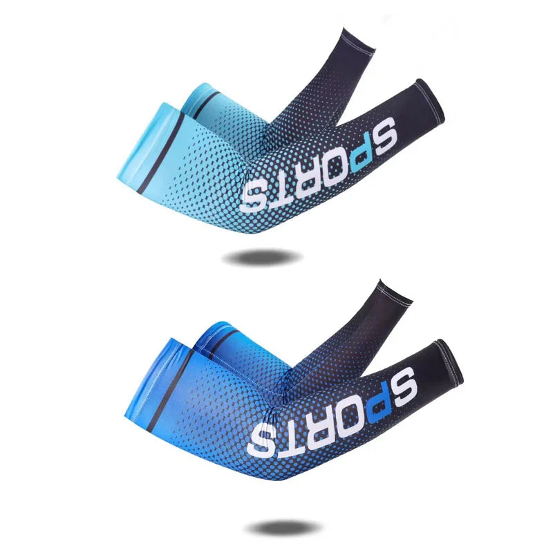 1/2pairs Summer Fashio Sunscreen Ice Silk Sleeve UV Sun Protection Cooling Anti-Slip Arm Sleeves Men Women Outdoor Sport Cycling from China