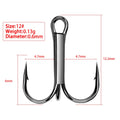 50Pcs High Carbon Treble Hooks Sizes 4/0# 6# 10# 12# 16#