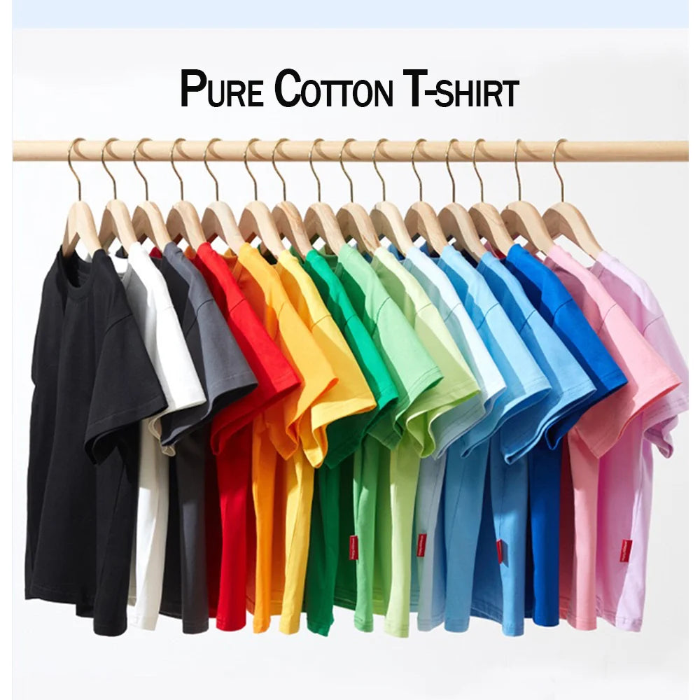 Children's Pure Cotton Short-Sleeved Solid Color Sports Round-Neck T-Shirt