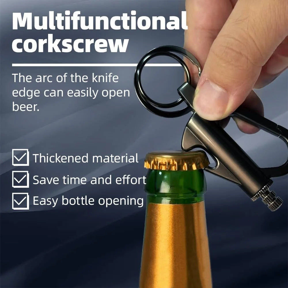 Keychain Lighter Multi Function Refillable Waterproof Flint Fire Starter and Bottle Opener