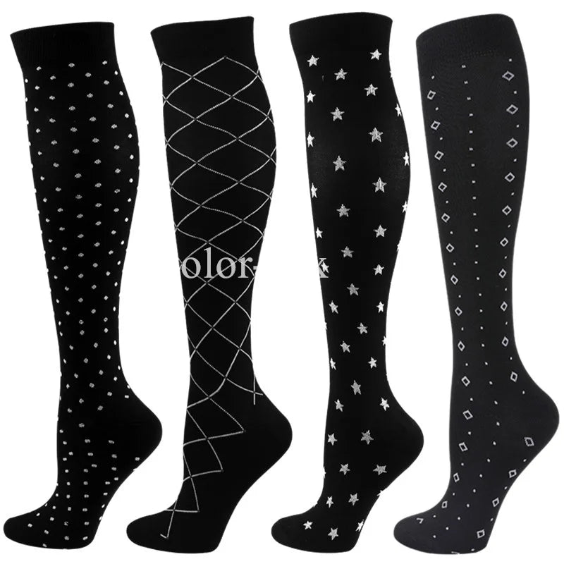 4 Pairs/Pack Compression Socks High Sports Socks