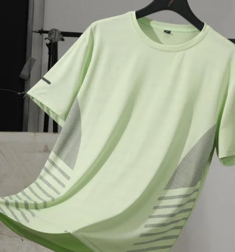 Reflective Quick Dry Short Sleeve Breathable Fitness Sports T-shirt