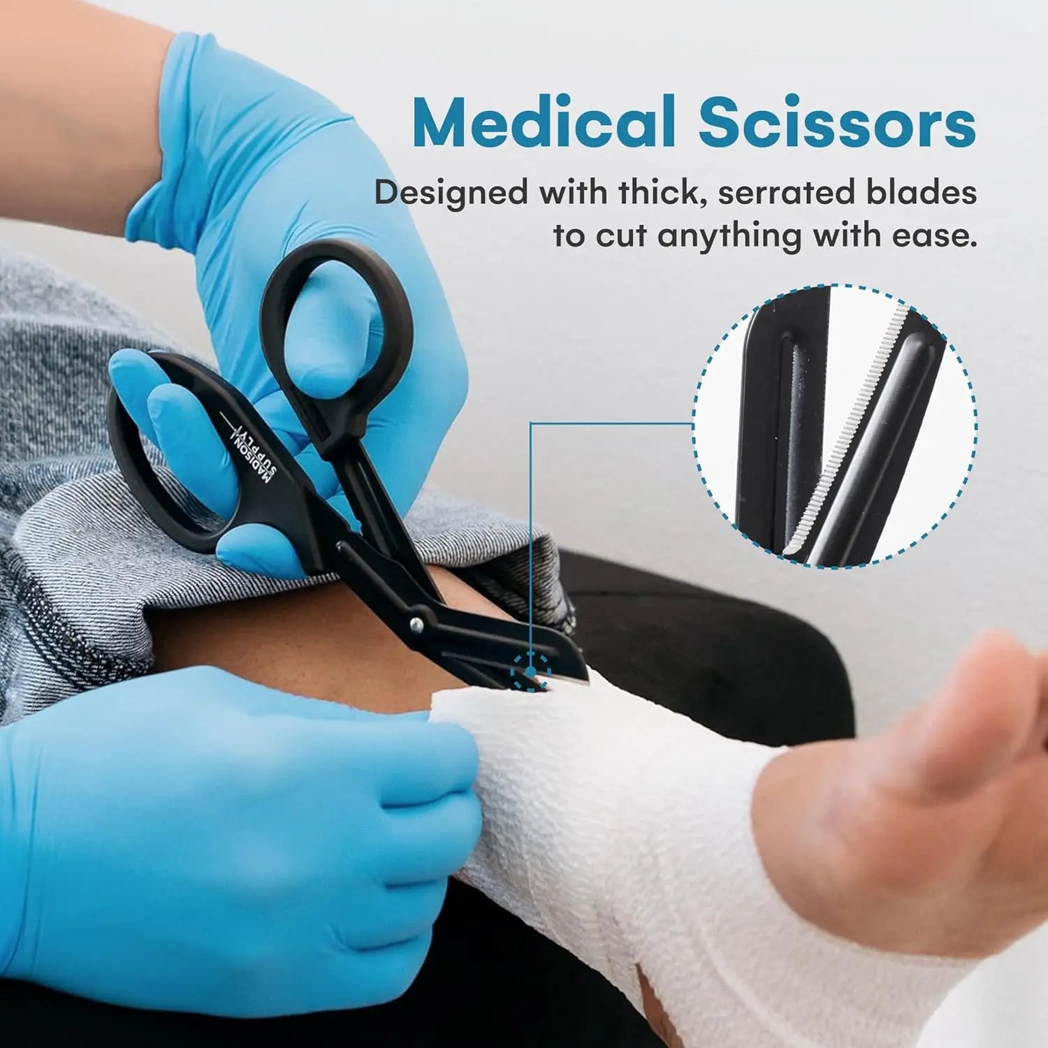 7.5" Premium Stainless Steel Medical Scissors - Non-Stick Coated Blades, Durable Trauma Shears for Nurses & EMTs