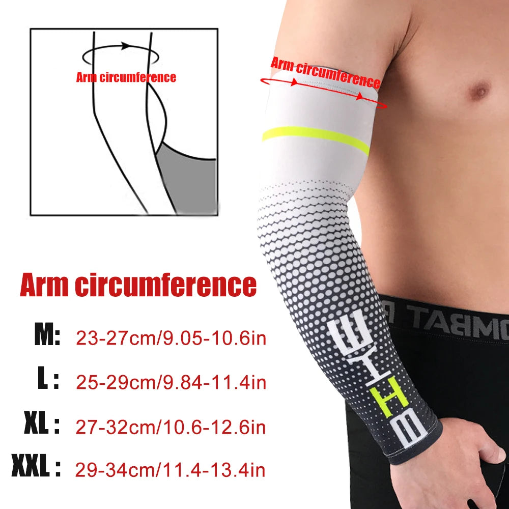 1 Pair Unisex Cycling Running Sports Sleeve Arm Cooling Sleeves UV Sun Protection Cuff Cover Protective Elastic Arm Sleeves New from China