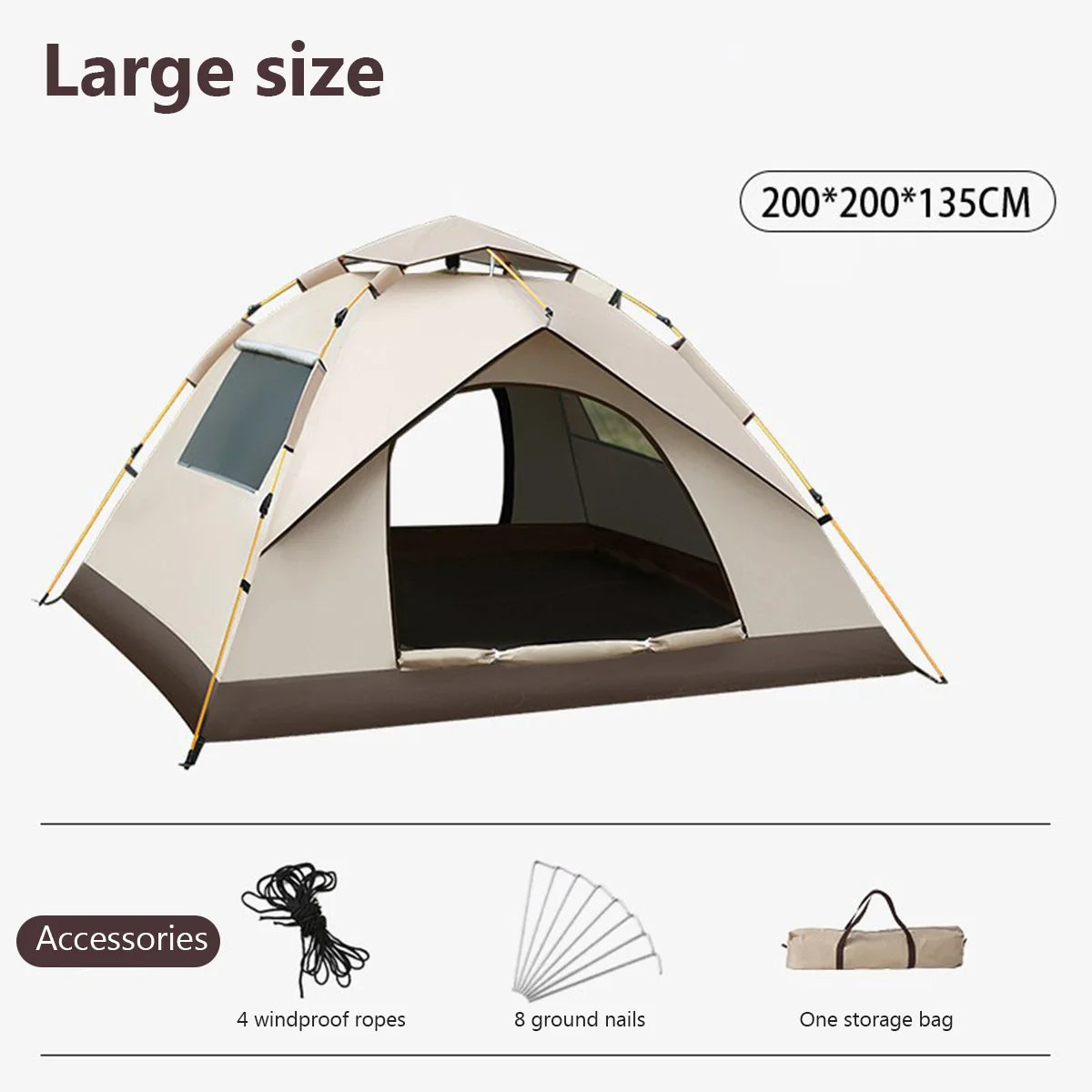 2-4 Person Waterproof Sunscreen Outdoor Folding Tent Quick Automatic Opening