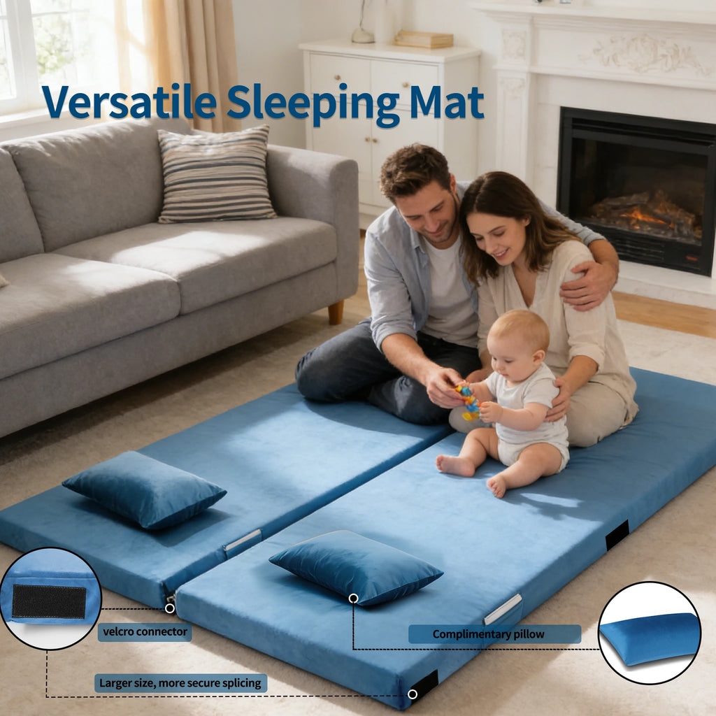 Memory Foam 3inch Sleeping Non-Slip Floor Camping Mattress Pad