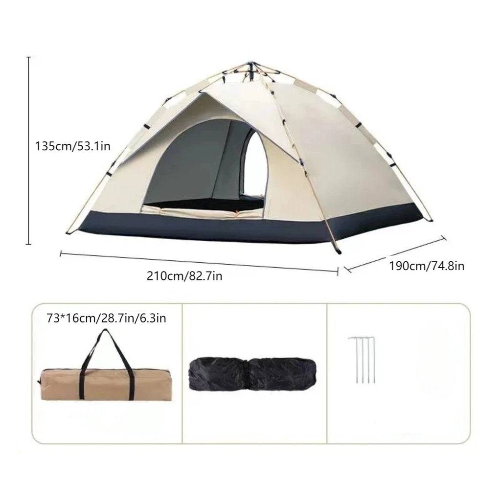 Quick-opening Automatic Rainproof Sunshine-proof Tent with Two windowless doors