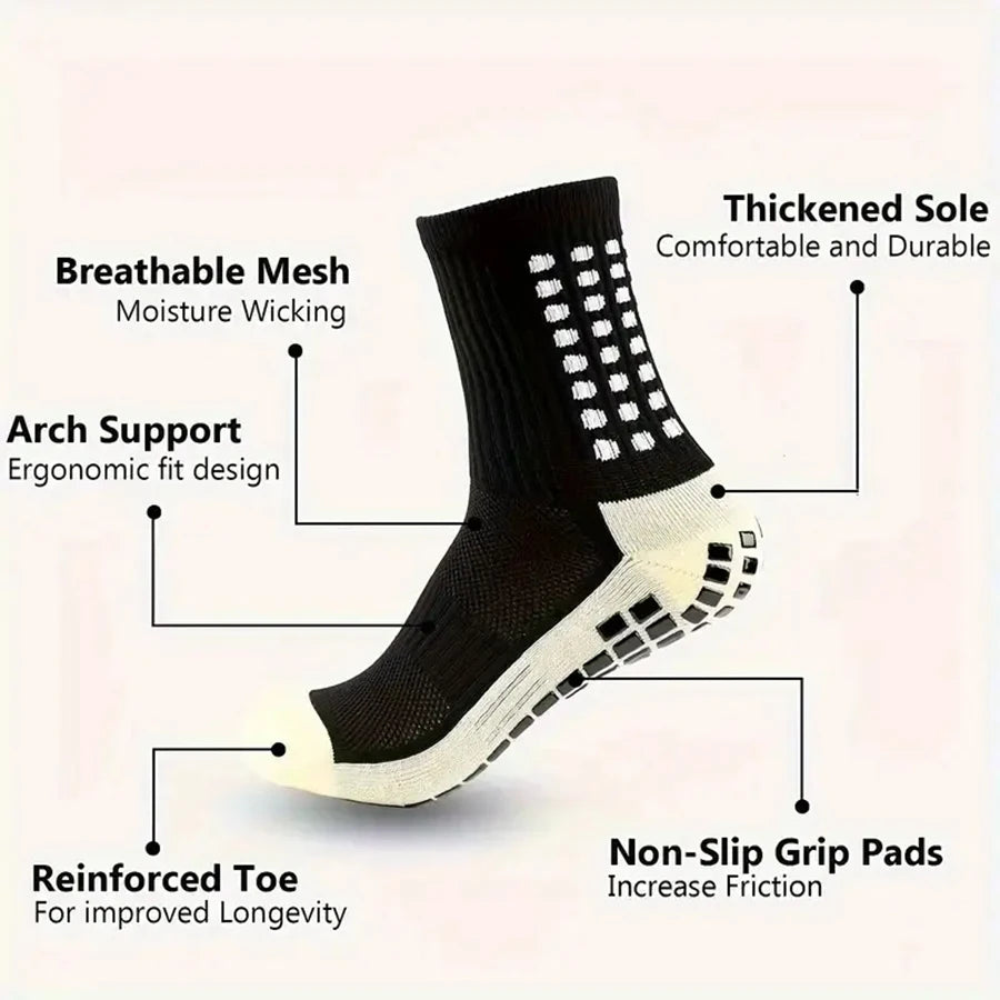 6-Piece Set of Outdoor Sports Soccer Socks + Shin Guards + Shin Socks + Ankle Guards + Straps + Storage Bag