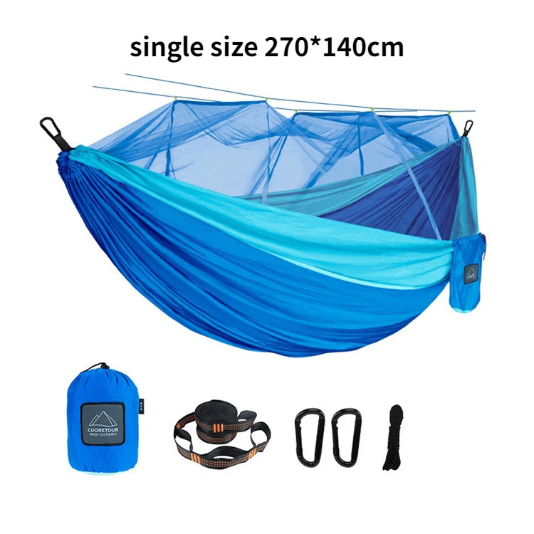 Single or Double Camping Hammock with Mosquito Net
