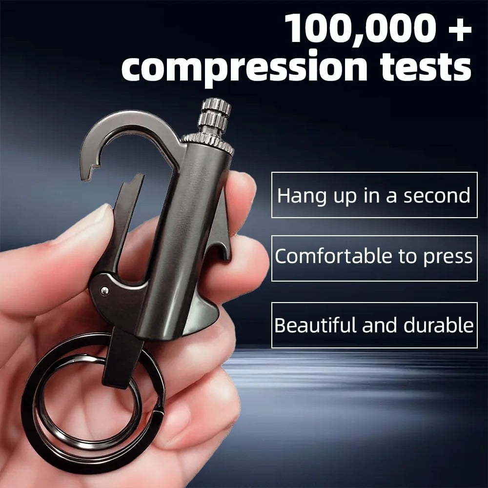 Keychain Lighter Multi Function Refillable Waterproof Flint Fire Starter and Bottle Opener