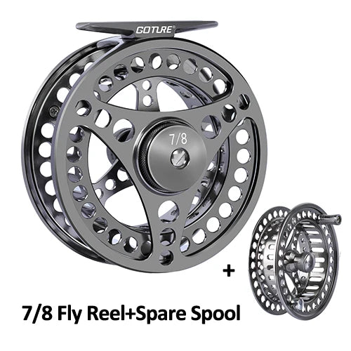 Goture Fly Fishing Reel 3/4 5/6 7/8 9/10 2+1BB Max Drag 8kg Lightweight CNC-machined Large Arbor Left/Right Fly Reel+Spare Spool from China