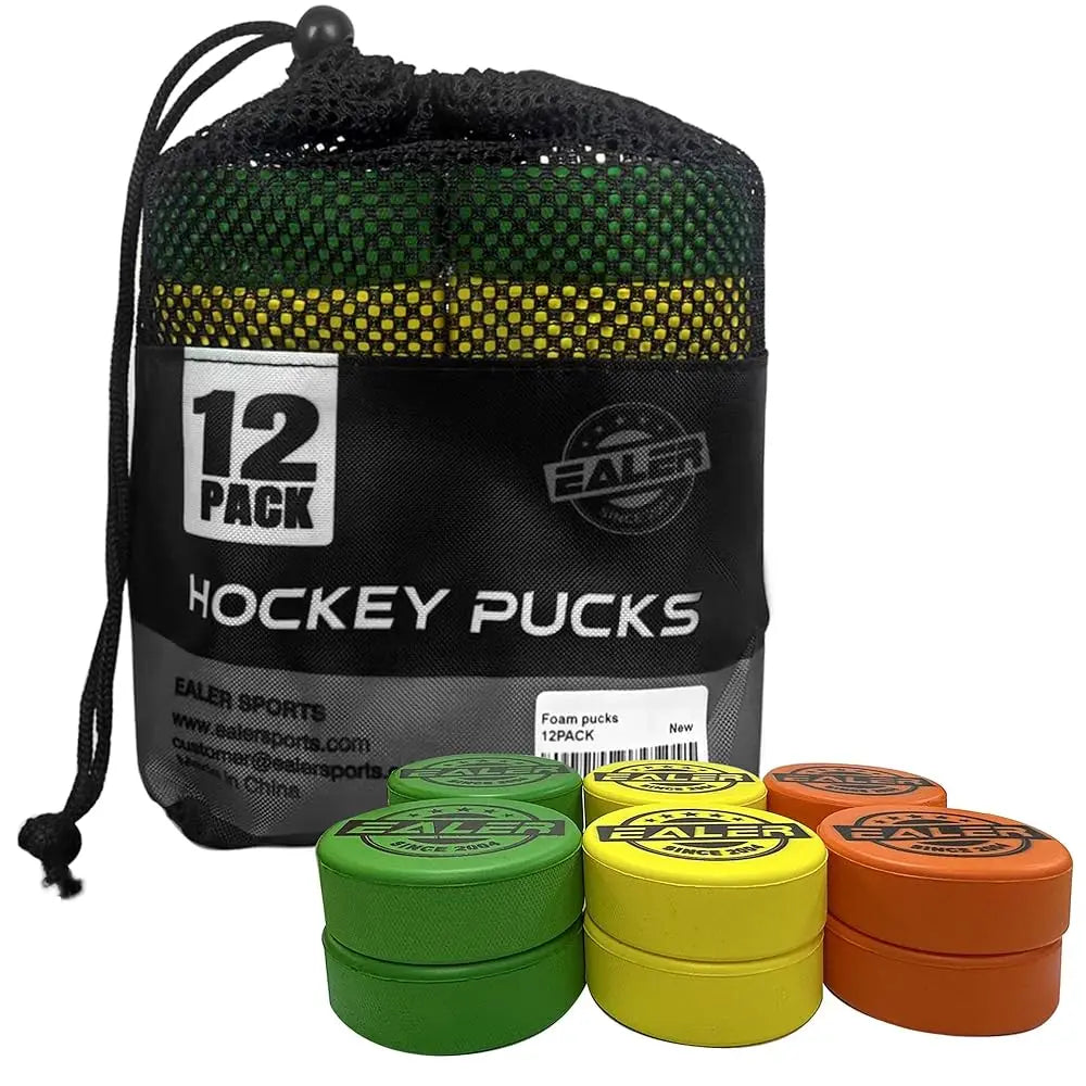 Ice Hockey Pucks – Official Regulation 3″ Diameter × 1″ Thick, Junior Lightweight, Senior & Heavyweight