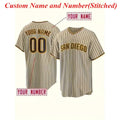 Custom Name And Number Men's Short Sleeve Embroidery San Diego Baseball Jersey
