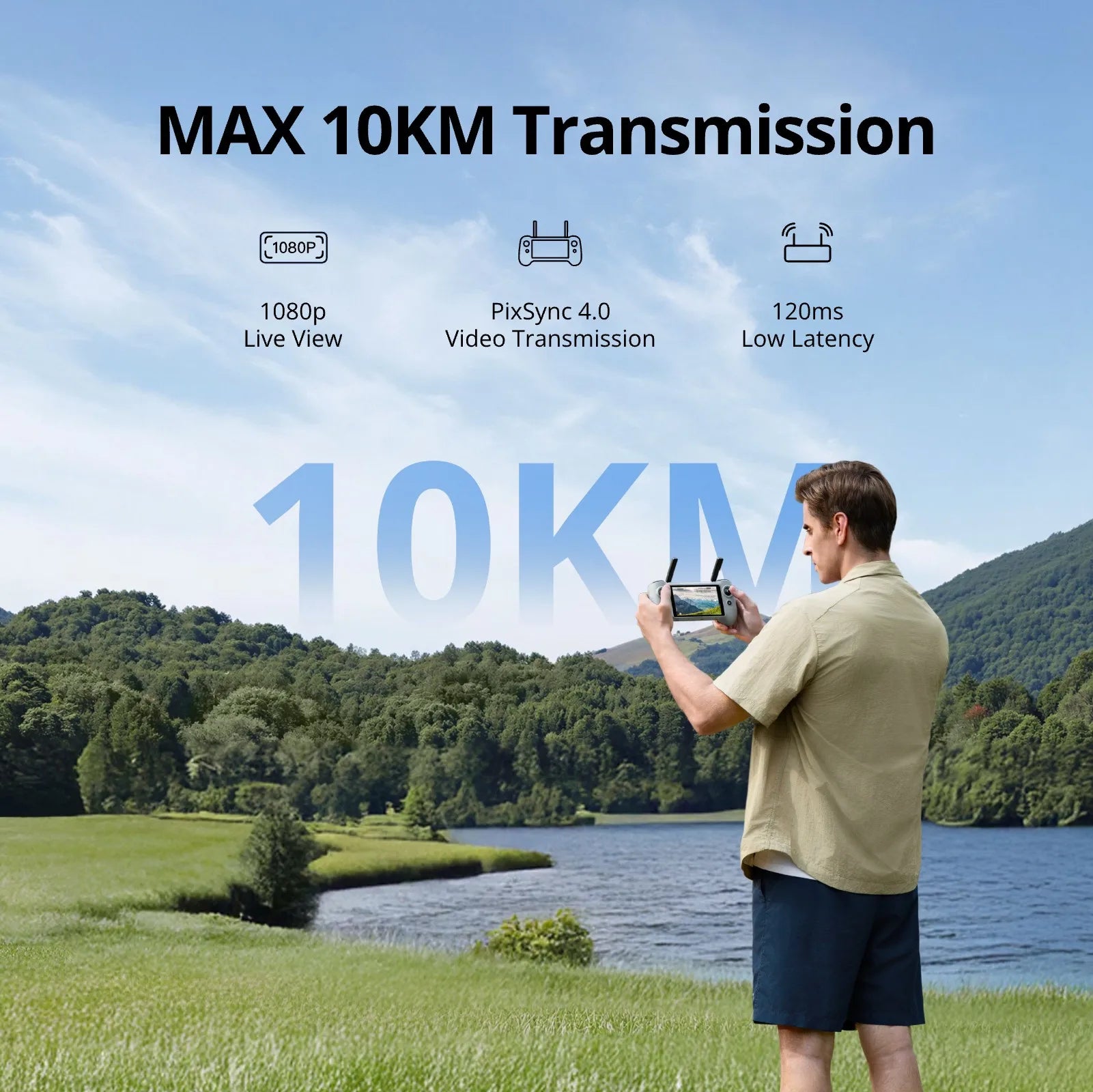 ATOM 2 Drone with PTD 1 Remote Control 4K Video, 8K Photo Camera 10KM 2.7K Vertical Shoot, AI Night Shoting AI Track
