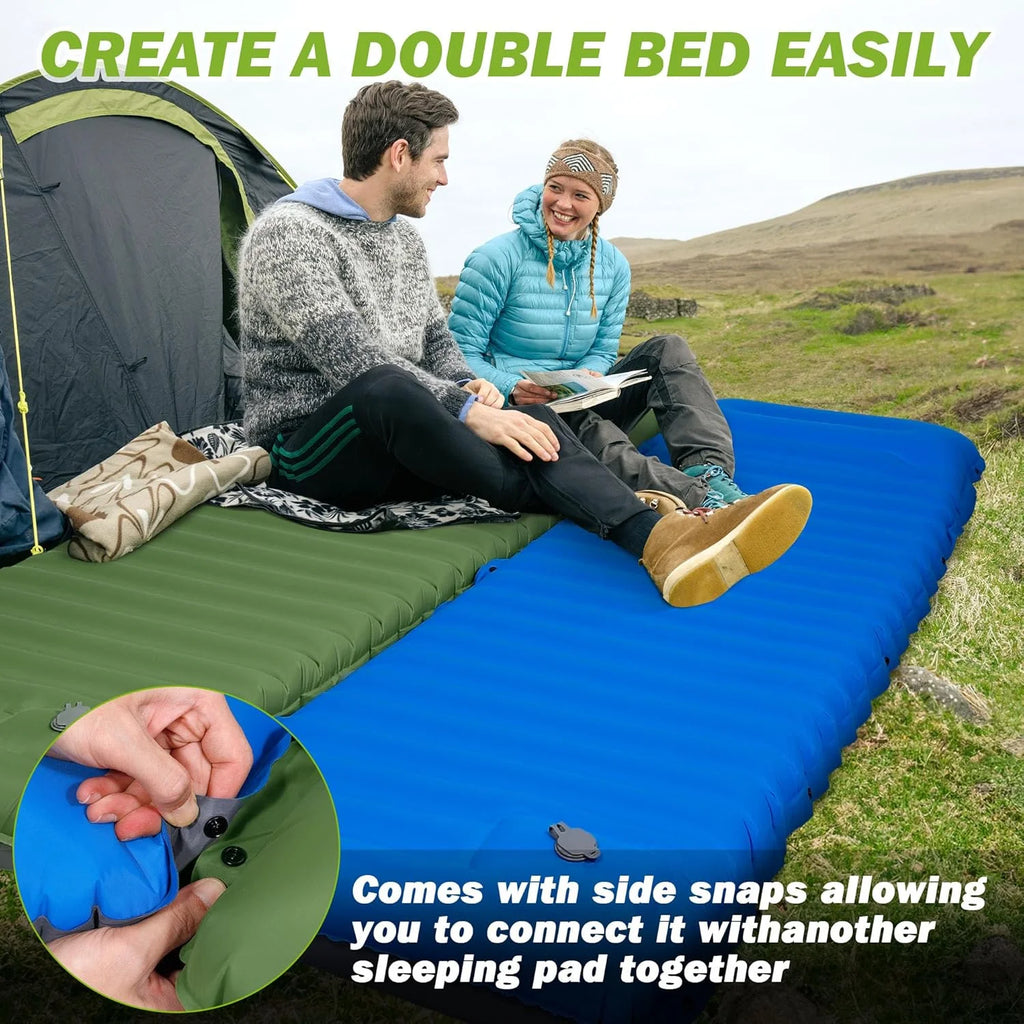 Extra Thick 4 Inch Outdoor Camping Sleeping Pad  with Built-in Foot Pump from China
