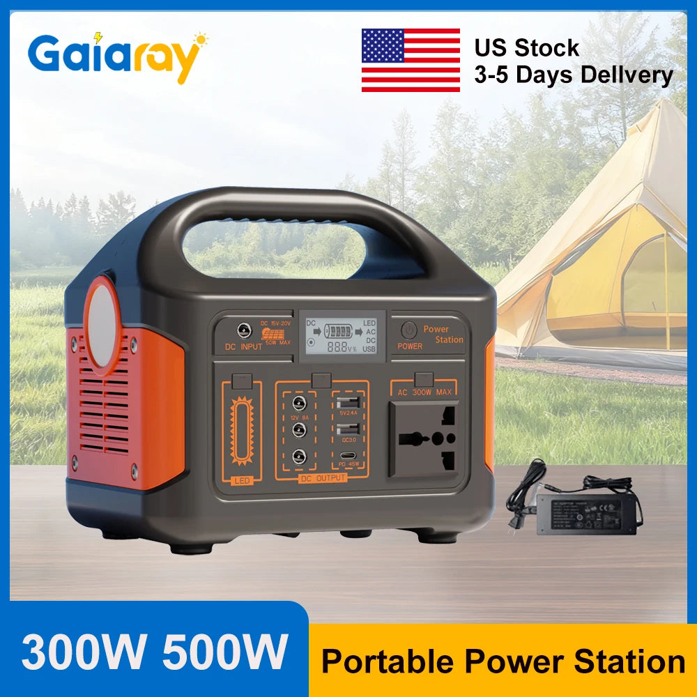 Portable 500W 300W Power Station AC 110V Solar Generator Charging Station