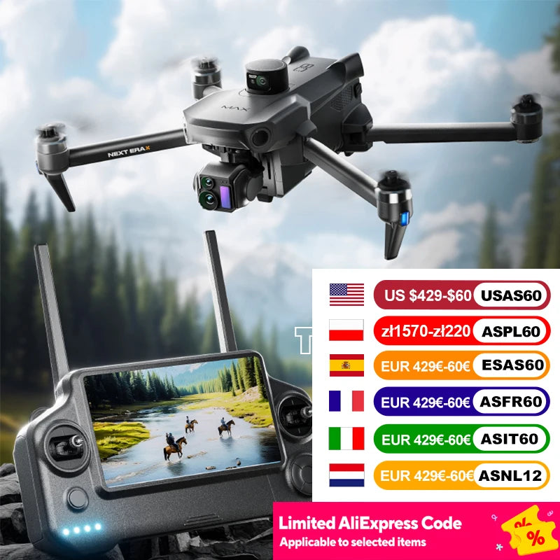 Professional GPS Drone 8K With Screen Remote Control 20km Digital Image, Laser Avoidance