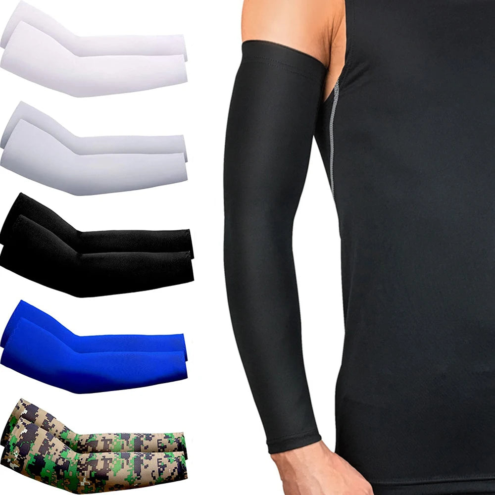 2Pcs Unisex Cooling Arm Sleeves with UV Sun Protection