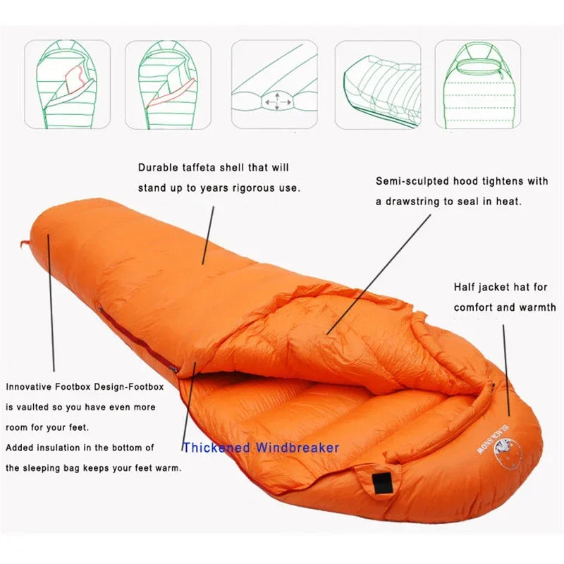 Goose Down Filled Mummy Sleeping Bag