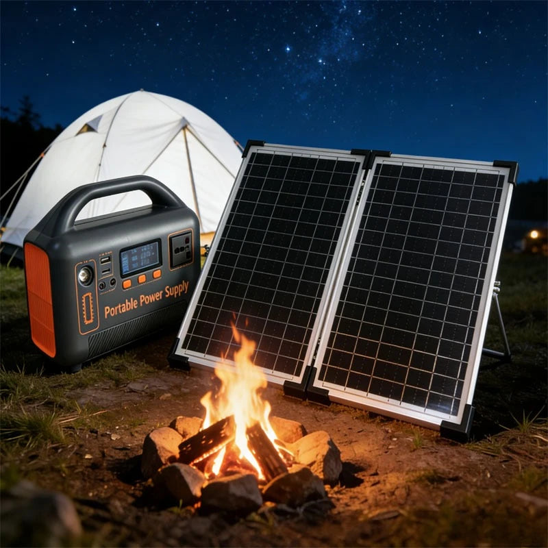 Portable Power Station Solar Generator with Solar Panel (Optional), 400W 192Wh LiFePO4 Power Bank, with Camp Solar Charger from China